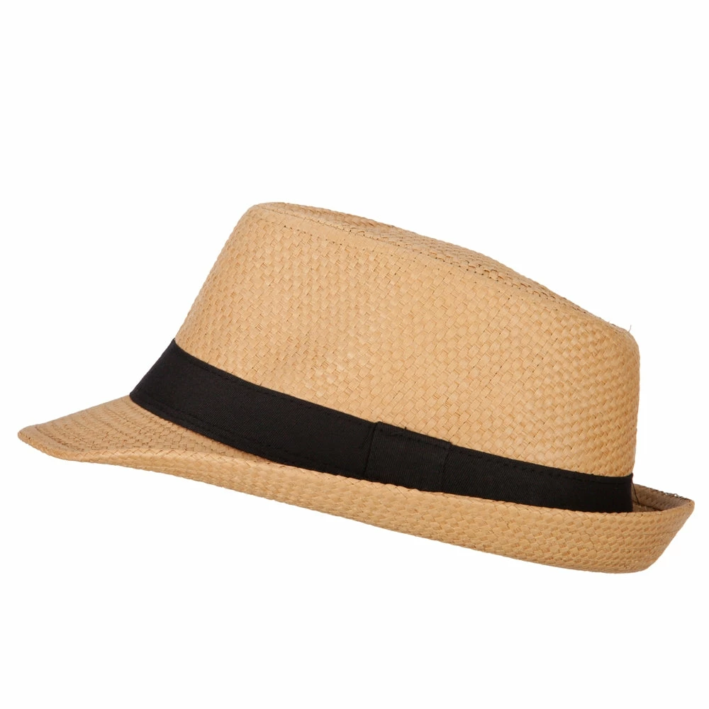 Jeanne Simmons Men's Woven Paper Fedora Hat With Black Band 12 Jeanne Simmons Men's Woven Paper Fedora Hat With Black Band - Image 10