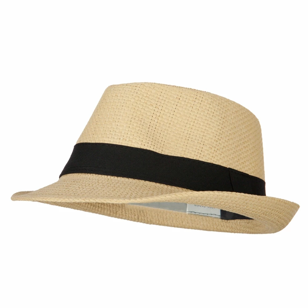 Jeanne Simmons Men's Woven Paper Fedora Hat With Black Band 13 Jeanne Simmons Men's Woven Paper Fedora Hat With Black Band - Image 11