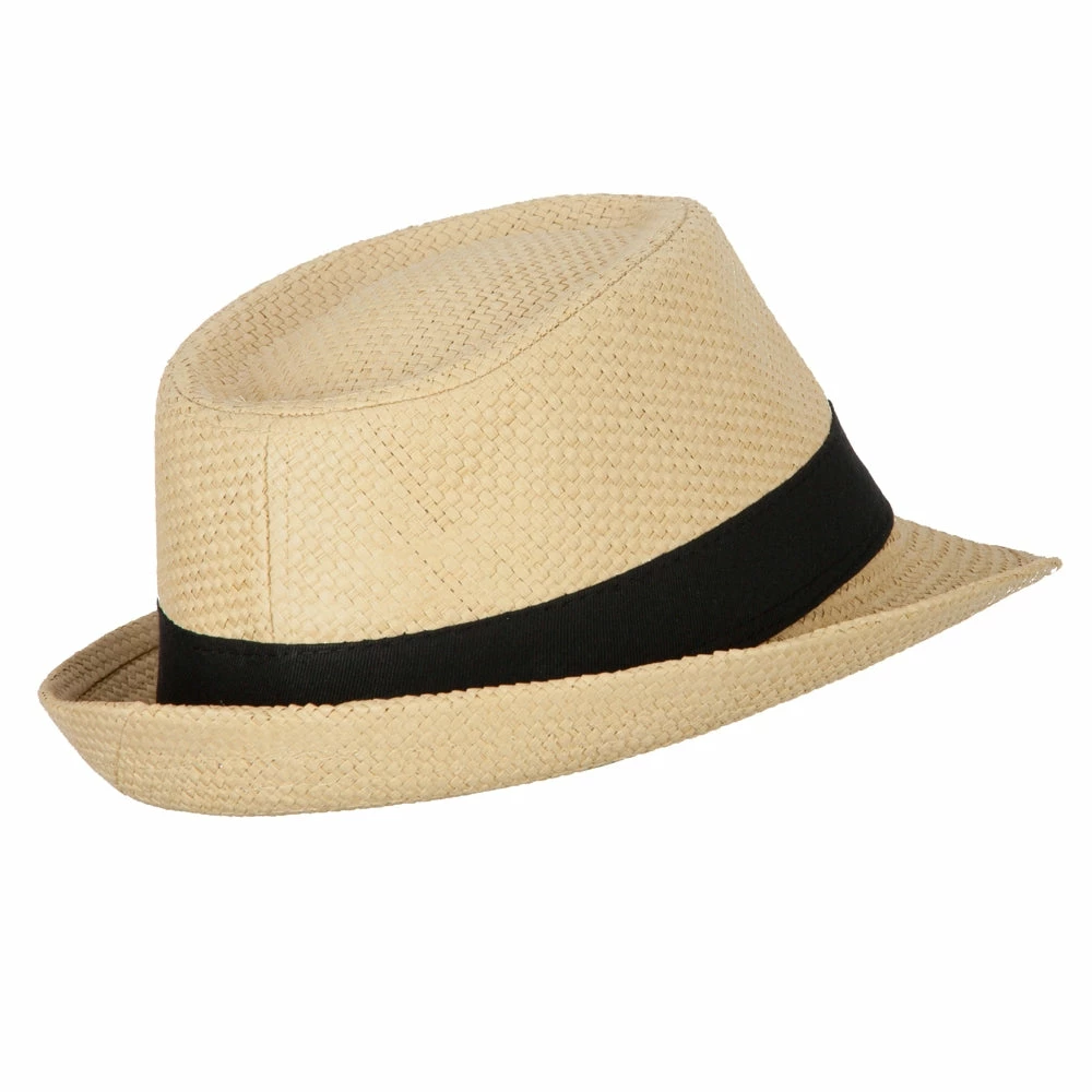 Jeanne Simmons Men's Woven Paper Fedora Hat With Black Band 15 Jeanne Simmons Men's Woven Paper Fedora Hat With Black Band - Image 13