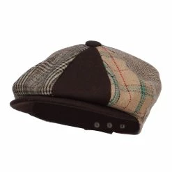 Jeanne Simmons Men's Mix Patchwork Wool 8 Panel Newsboy