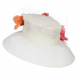 Something Special Mixed Flower Decoration Sinamay Hat -Adams Shop mx001fs ivory 2