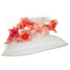 Something Special Mixed Flower Decoration Sinamay Hat -Adams Shop mx001fs ivory 4