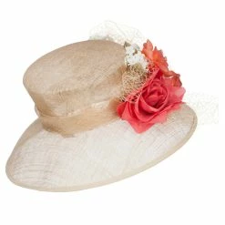 Something Special Mixed Flower Decoration Sinamay Hat -Adams Shop mx003fs sand 3