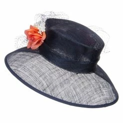 Something Special Mixed Flower Decoration Sinamay Hat -Adams Shop mx005fs navy 2