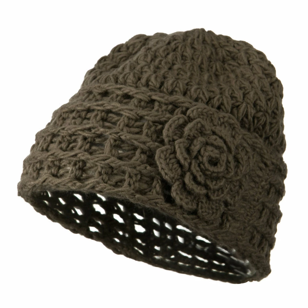 Jeanne Simmons Woman's Knit Acrylic Flower Beanie 8 Jeanne Simmons Woman's Knit Acrylic Flower Beanie - Image 6