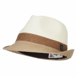Hatiya Patterned Band Paper Straw Fedora