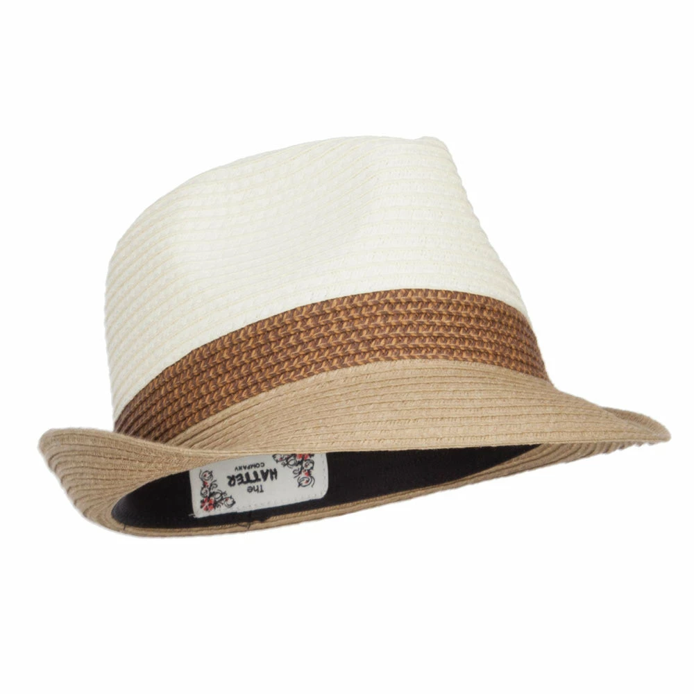 Hatiya Patterned Band Paper Straw Fedora 6 Hatiya Patterned Band Paper Straw Fedora - Image 4