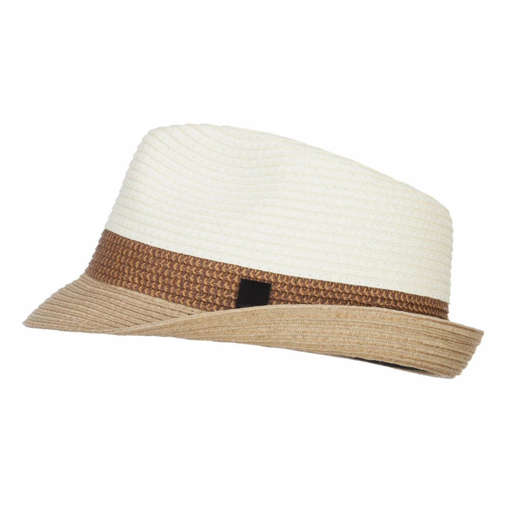 Hatiya Patterned Band Paper Straw Fedora 7 Hatiya Patterned Band Paper Straw Fedora - Image 5