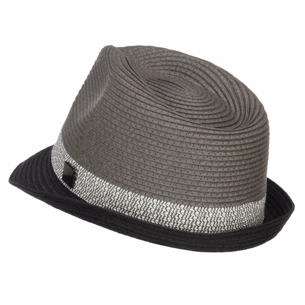 Hatiya Patterned Band Paper Straw Fedora 9 Hatiya Patterned Band Paper Straw Fedora - Image 7