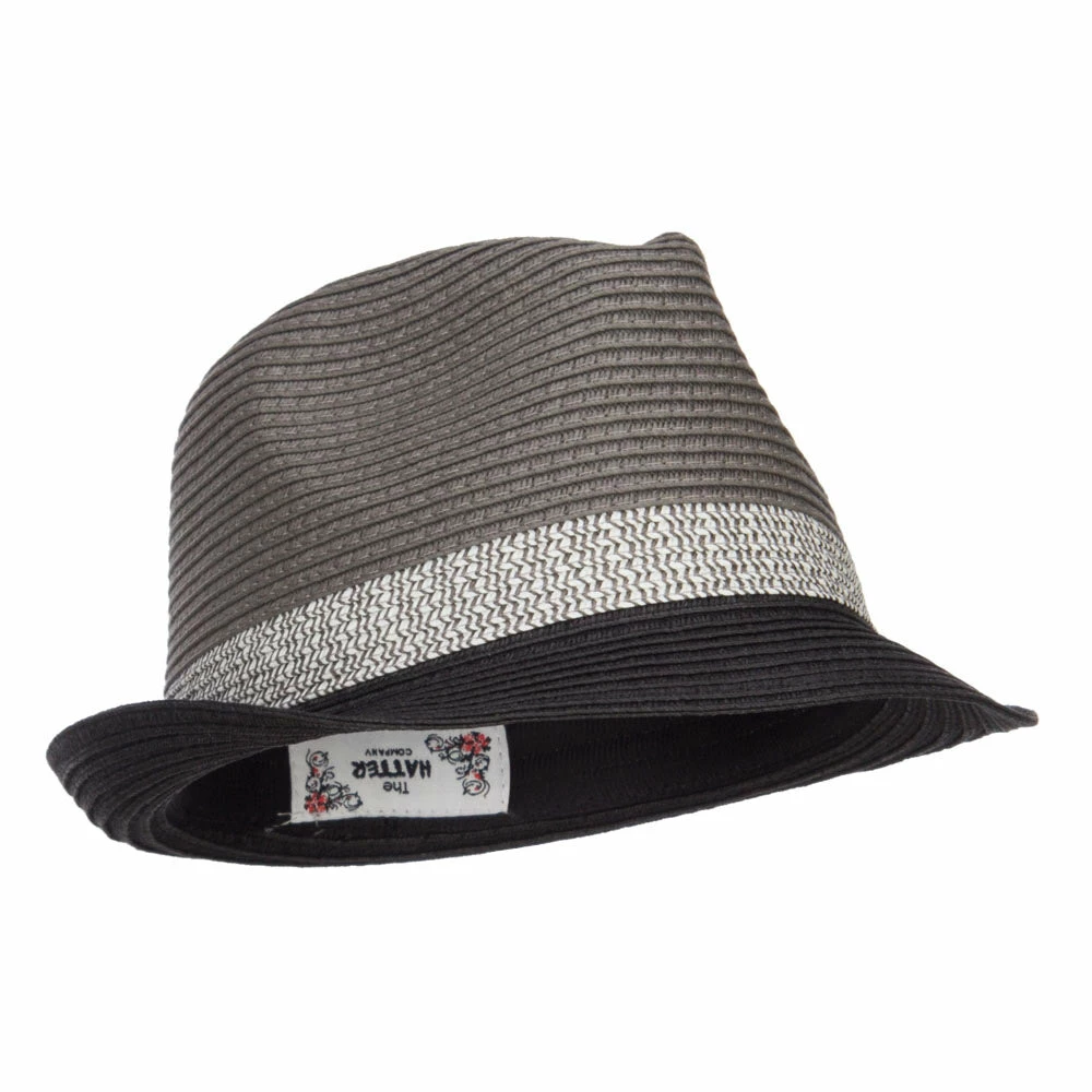 Hatiya Patterned Band Paper Straw Fedora 11 Hatiya Patterned Band Paper Straw Fedora - Image 9