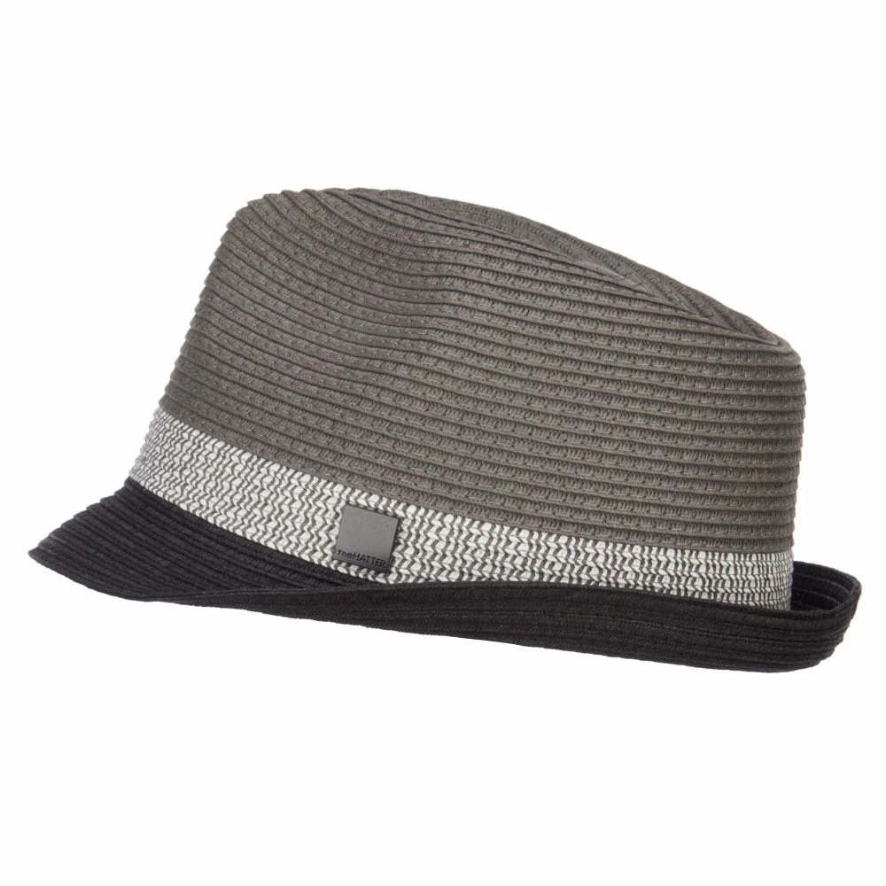 Hatiya Patterned Band Paper Straw Fedora 12 Hatiya Patterned Band Paper Straw Fedora - Image 10