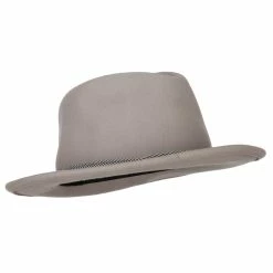 Jeanne Simmons Unisex Wool Felt Satin Rope Band Trim Pinched Crown Fedora Hat -Adams Shop ni001cf grey 4