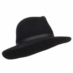 Jeanne Simmons Women's Leather Band Wool Fedora 30 Jeanne Simmons Women's Leather Band Wool Fedora -Adams Shop nl001cf black 4