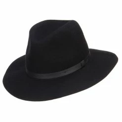 Jeanne Simmons Women's Leather Band Wool Fedora 31 Jeanne Simmons Women's Leather Band Wool Fedora -Adams Shop nl001cf black 5