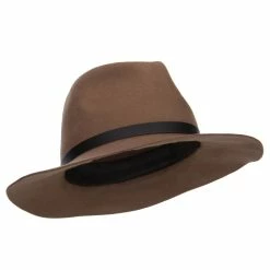 Jeanne Simmons Women's Leather Band Wool Fedora 45 Jeanne Simmons Women's Leather Band Wool Fedora -Adams Shop nl002cf brown 4