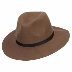 Jeanne Simmons Women's Leather Band Wool Fedora 46 Jeanne Simmons Women's Leather Band Wool Fedora -Adams Shop nl002cf brown 5