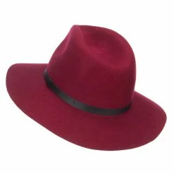 Jeanne Simmons Women's Leather Band Wool Fedora 33 Jeanne Simmons Women's Leather Band Wool Fedora -Adams Shop nl003cf burgundy 2