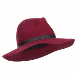 Jeanne Simmons Women's Leather Band Wool Fedora 35 Jeanne Simmons Women's Leather Band Wool Fedora -Adams Shop nl003cf burgundy 4