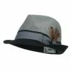 Hatiya Two Tone Fedora With Feather 2 Hatiya Two Tone Fedora With Feather -Adams Shop nr001cf grey 1