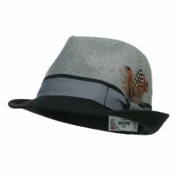 Hatiya Two Tone Fedora With Feather