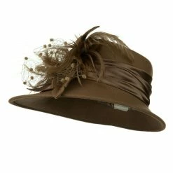 Something Special Wool Felt Hat With Net Ribbon 32 Something Special Wool Felt Hat With Net Ribbon -Adams Shop nr0034p 1 1