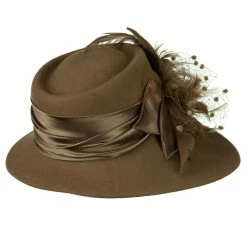 Something Special Wool Felt Hat With Net Ribbon 34 Something Special Wool Felt Hat With Net Ribbon -Adams Shop nr0034p 4