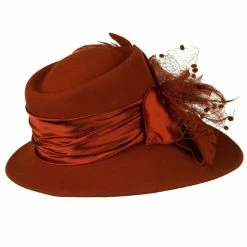 Something Special Wool Felt Hat With Net Ribbon 40 Something Special Wool Felt Hat With Net Ribbon -Adams Shop nr003fp 4