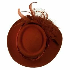 Something Special Wool Felt Hat With Net Ribbon 38 Something Special Wool Felt Hat With Net Ribbon -Adams Shop nr003fp 5