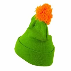 City Hunter Neon Two Tone Pom Cuff Beanie -Adams Shop nt001bf green 2