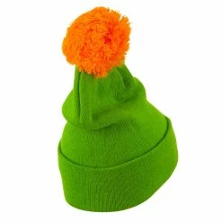City Hunter Neon Two Tone Pom Cuff Beanie -Adams Shop nt001bf green 3
