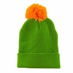 City Hunter Neon Two Tone Pom Cuff Beanie -Adams Shop nt001bf green 5