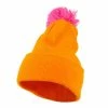 City Hunter Neon Two Tone Pom Cuff Beanie 2 City Hunter Neon Two Tone Pom Cuff Beanie -Adams Shop nt004bf orange 1