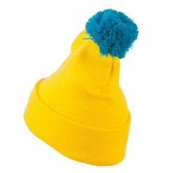 City Hunter Neon Two Tone Pom Cuff Beanie -Adams Shop nt005bf yellow 2