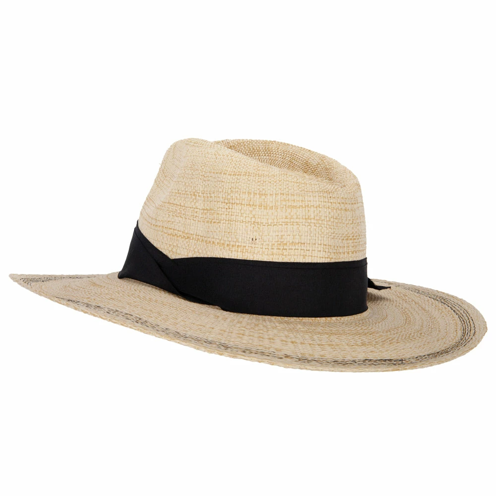 Jeanne Simmons Women's Paper Braid Bow Ribbon Accented Large Flat Brim Fedora Hat 4 Jeanne Simmons Women's Paper Braid Bow Ribbon Accented Large Flat Brim Fedora Hat - Image 2