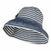 Jeanne Simmons Crushable Lady's Rose Accent Bucket Hat 2 Jeanne Simmons Crushable Lady's Rose Accent Bucket Hat -Adams Shop oe001cr blue white 1