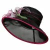 Jeanne Simmons Neon Trim Feather Flower Derby Hat