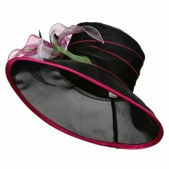 Jeanne Simmons Neon Trim Feather Flower Derby Hat