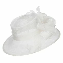Something Special Bow Organza Loops Sinamay Hat -Adams Shop og003fs white 3