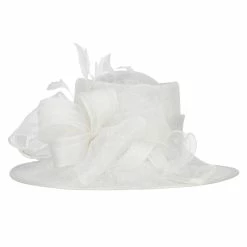 Something Special Bow Organza Loops Sinamay Hat -Adams Shop og003fs white 5