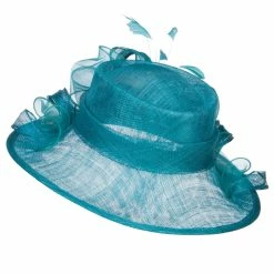 Something Special Bow Organza Loops Sinamay Hat -Adams Shop og005fs teal 2