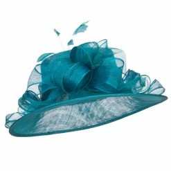 Something Special Bow Organza Loops Sinamay Hat -Adams Shop og005fs teal 4