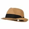 Jeanne Simmons Women's Paper Braid Straw Fedora Hat -Adams Shop om001sf bronze 1 2