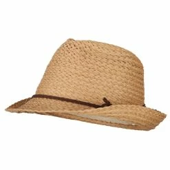 Jeanne Simmons Women's Paper Braid Suede Tie Fedora Hat