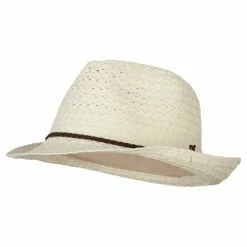 Jeanne Simmons Women's Paper Braid Suede Tie Fedora Hat 17 Jeanne Simmons Women's Paper Braid Suede Tie Fedora Hat -Adams Shop on002sf cream 1 1