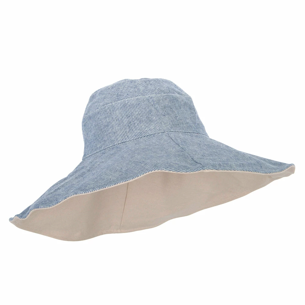 Jeanne Simmons Women's Pinstripe 5 Inch Reversible Brim Cotton Dressy Hat 6 Jeanne Simmons Women's Pinstripe 5 Inch Reversible Brim Cotton Dressy Hat - Image 4