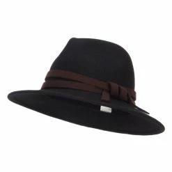 Jeanne Simmons Women's Double Tie Accent Outback Felt Hat 22 Jeanne Simmons Women's Double Tie Accent Outback Felt Hat -Adams Shop ou003cf black 1