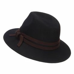 Jeanne Simmons Women's Double Tie Accent Outback Felt Hat 23 Jeanne Simmons Women's Double Tie Accent Outback Felt Hat -Adams Shop ou003cf black 2