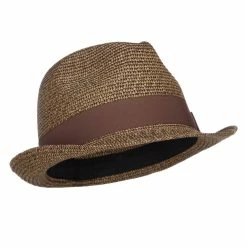 Jeanne Simmons Men's Paper Braid Band Fedora -Adams Shop pa001cf black tan 4