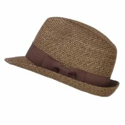 Jeanne Simmons Men's Paper Braid Band Fedora -Adams Shop pa001cf black tan 5