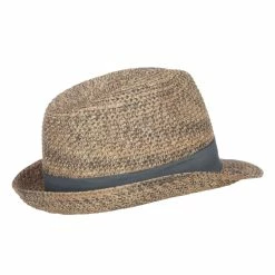 Jeanne Simmons Men's Paper Braid Band Fedora -Adams Shop pa002cf grey tan 3